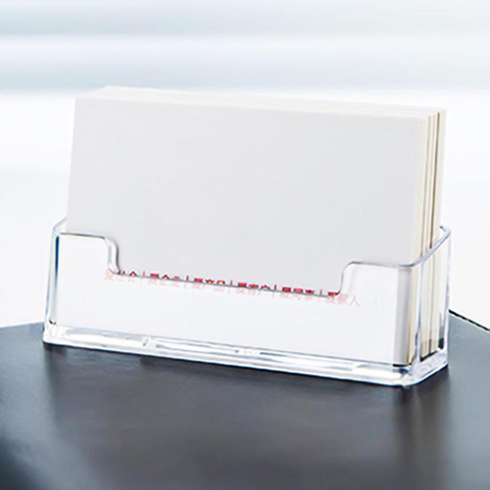 Clear Business Card Holder Organizer Office Desk Display Stand Memo Counter Accessories Tabletop Business Card Holder Case Box