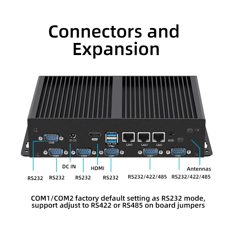 Mini PC IoT sin ventilador, Intel i7-1165G7, i5-1135G7, 6x COM, RS232, RS485, 3x, LAN, ranura SIM, 4G, 5G, WiFi, Win10/11, Linux GPIO, extensión LVDS