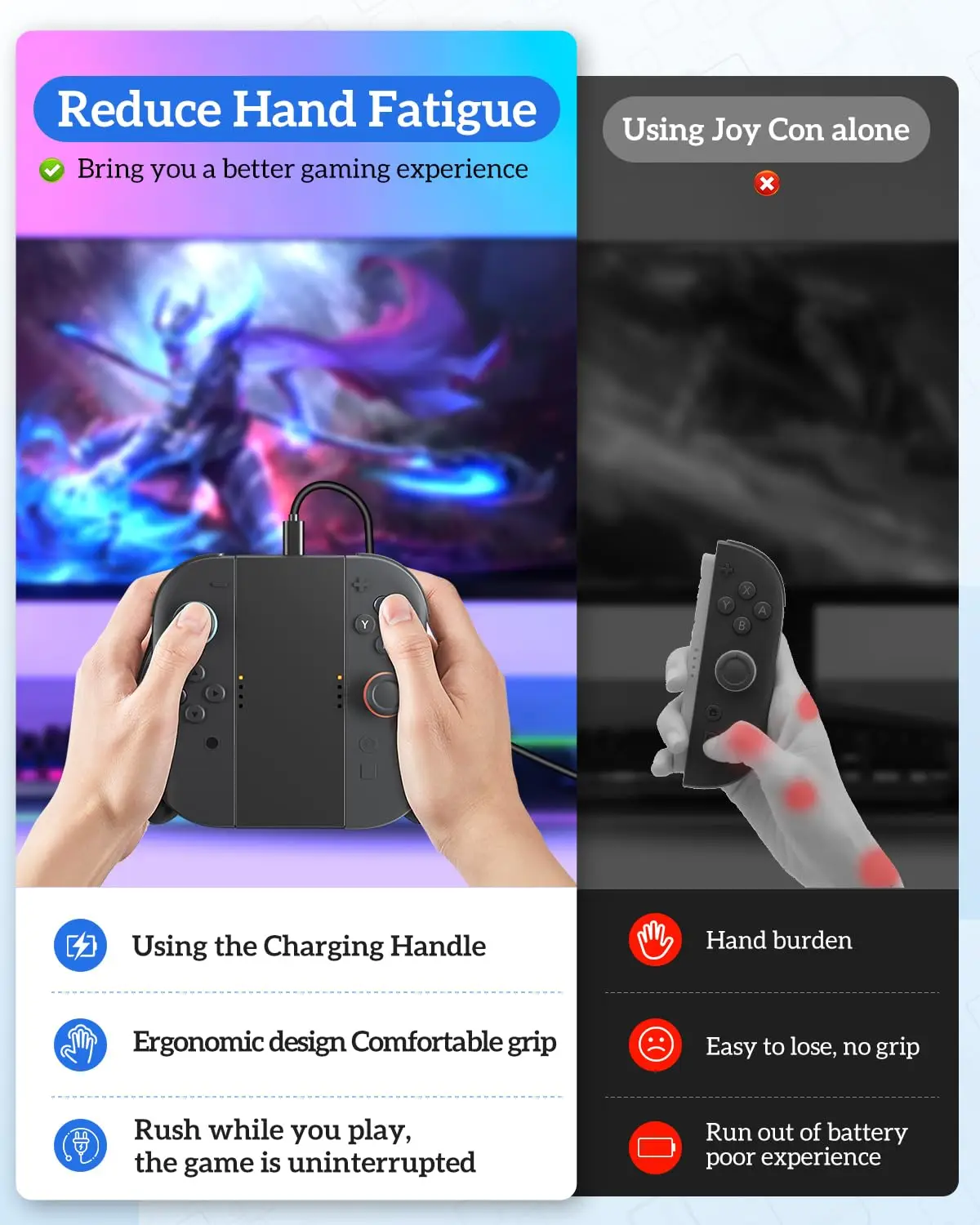 Mini Charging Grip Bracket For Switch 2 Joy-con Handle Gaming Controller Grip Magnetic Connection Charging Holder For Switch 2