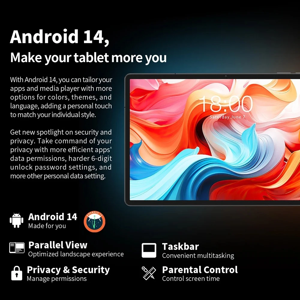 【 New 】 teclast t50 plus android 14 tablet 11 "2k 90hz hoch auffrischen 6gb 256gb unisoc t620 8000mah akku 8mp 13mp kamera 4g tab