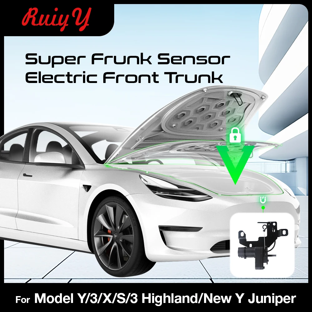 Для Tesla Model 3 Y S X Highland 2025, электрическое всасывание, передний багажник, закрывающее устройство, электрический замок с мягким закрыванием, автоматический замок