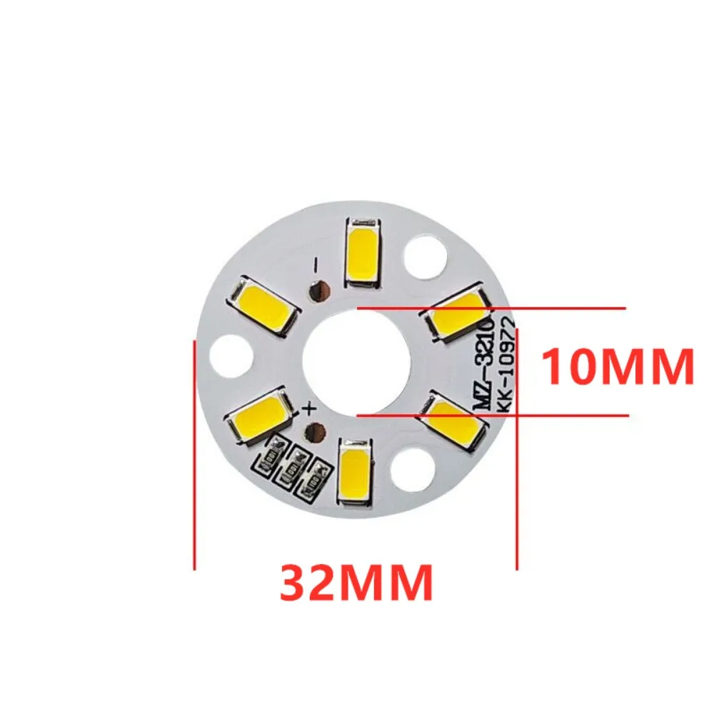High Brightness LED SMD5730 DC3-5V Color Lamp Bead Light Board Bulb Round Transformation Light Source Dia 32MM White Warm Light.