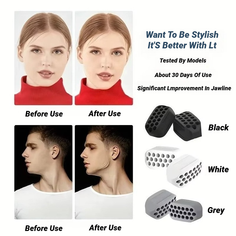 1/2 pz Grande Mascella Esercitatore Fitness Jawline Allenamento Muscolare Doppio Mento Riduttore Collo Viso Dimagrante Bocca Jawliner Silicone Masticare