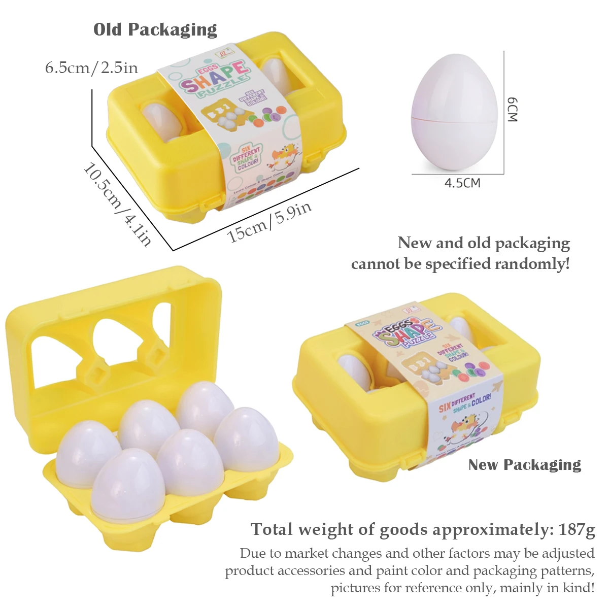 Mini Eggs Color Shape, Pair Smart Egg Toys Recognition Sorter Puzzle Game Education Learning For Toddlers Boys Girls Gifts