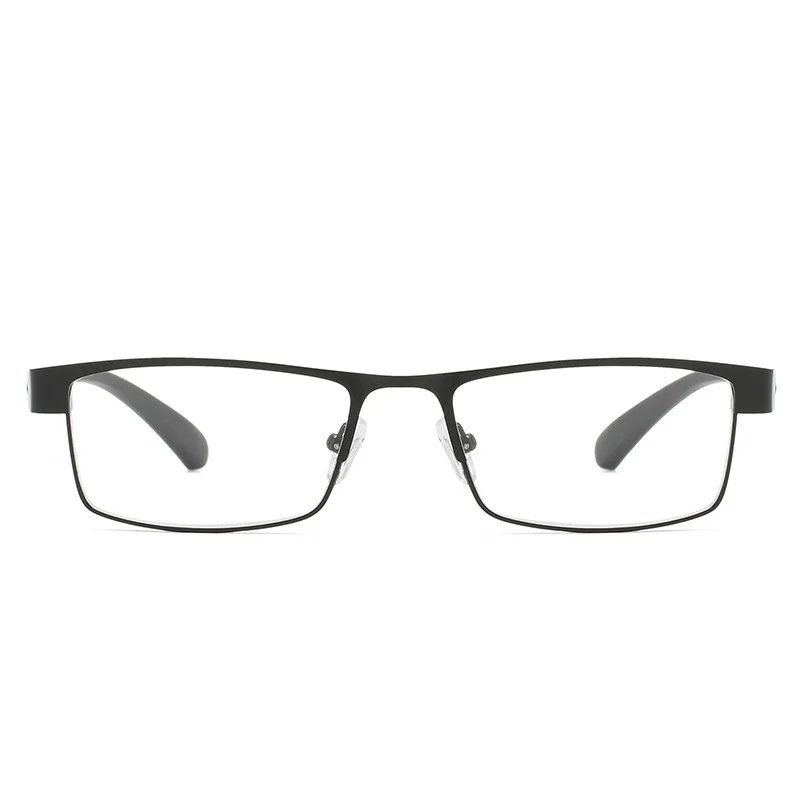 Óculos de leitura para homens, óculos com bloqueio de luz azul, anti uv, armação de metal com dobradiça de mola para alcance médio e próximo, 1 peça