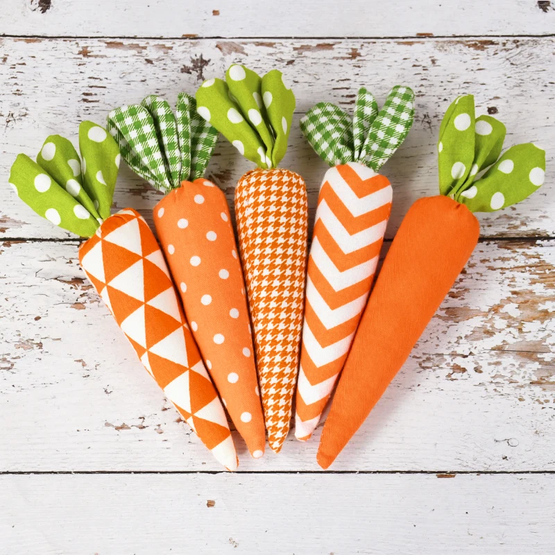 Adornos de zanahoria de Pascua para niños, decoración de fiesta de Pascua para el hogar, regalo de cumpleaños, juguete de zanahoria Artificial suave, 1/5 Uds.