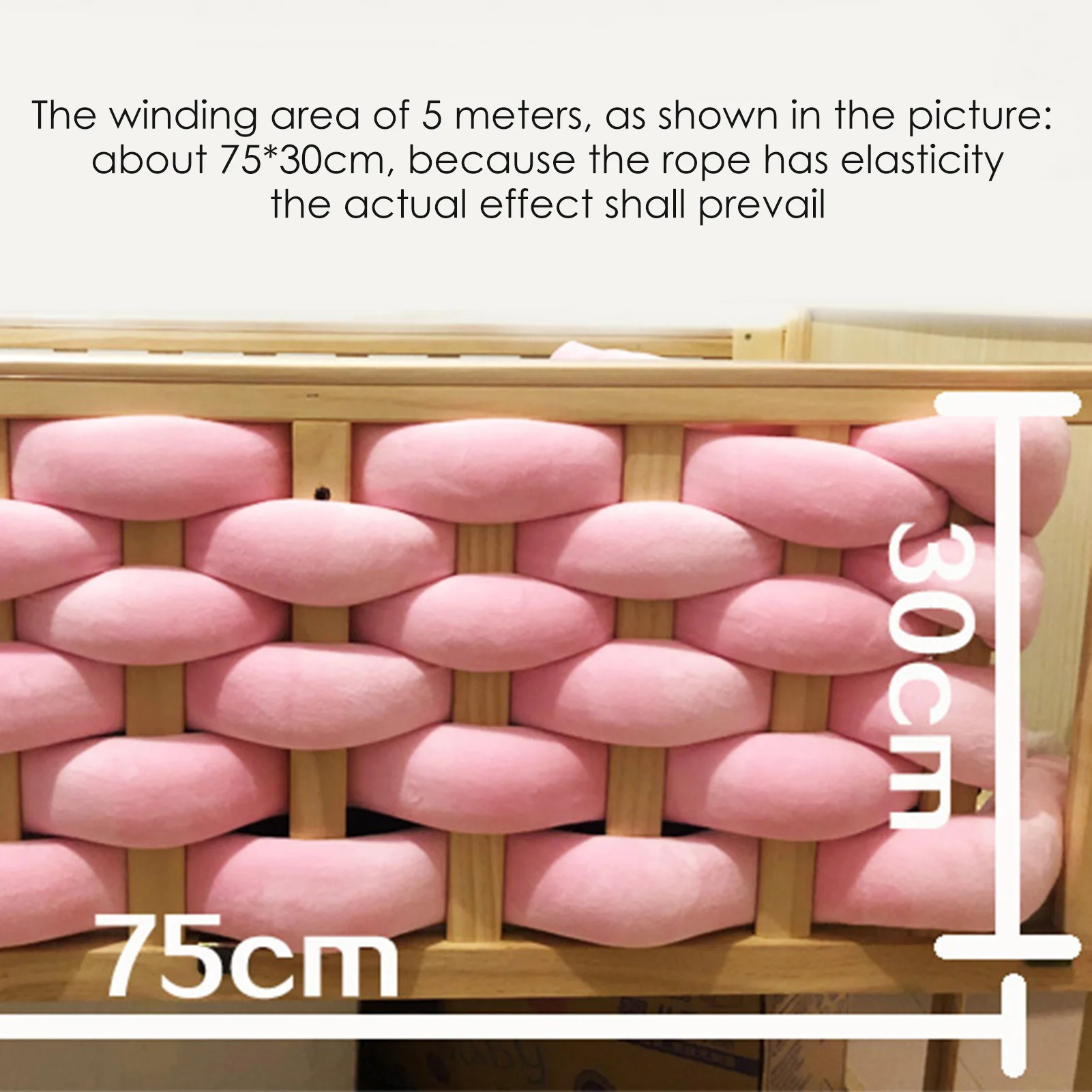 5M เด็กกันชนเตียง Iswound ทอ Braid Knot หมอนกันชนสําหรับทารก Bebe Crib Protector COT กันชนตกแต่งห้อง