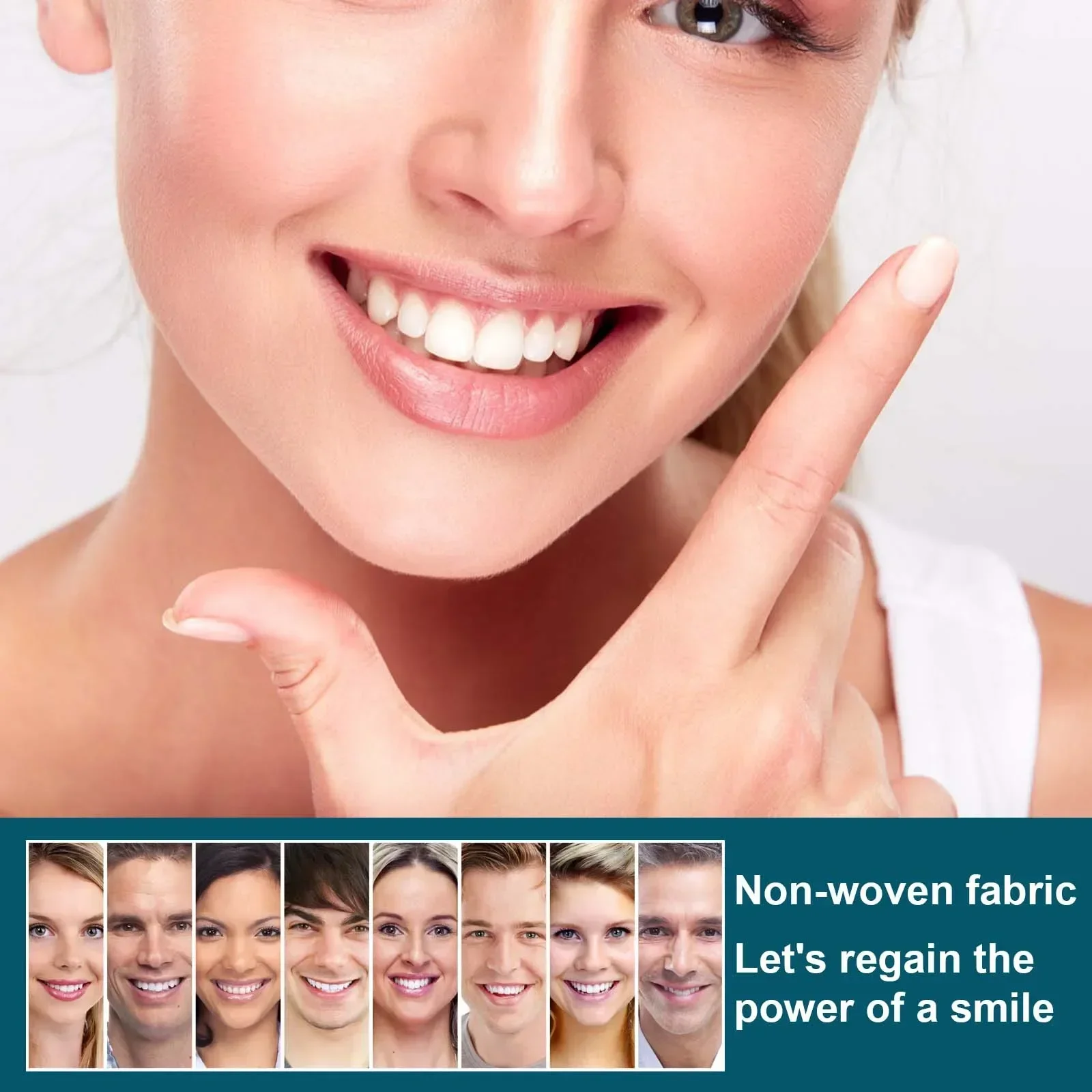 Juego de dientes ajustables, dentaduras postizas blanqueadoras, sonrisa perfecta temporal, dientes postizos, carillas dentales extraíbles superiores e inferiores, juego de dientes postizos