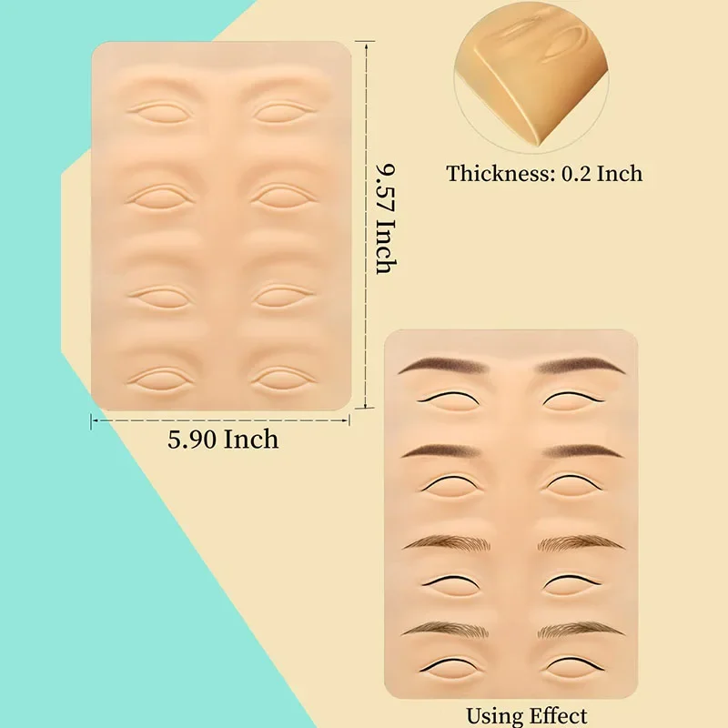 Suministros de Microblading para práctica de tatuaje, delineadores de cejas, práctica de piel de látex, maquillaje permanente, herramienta de entrenamiento para tatuaje de cejas