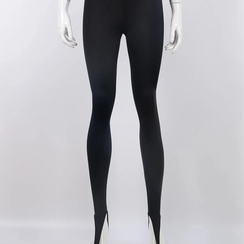 Moda invierno negro de cintura alta ajustado Y2K pantalones de mujer sexy brillante casual club 2025 pantalones ajustados