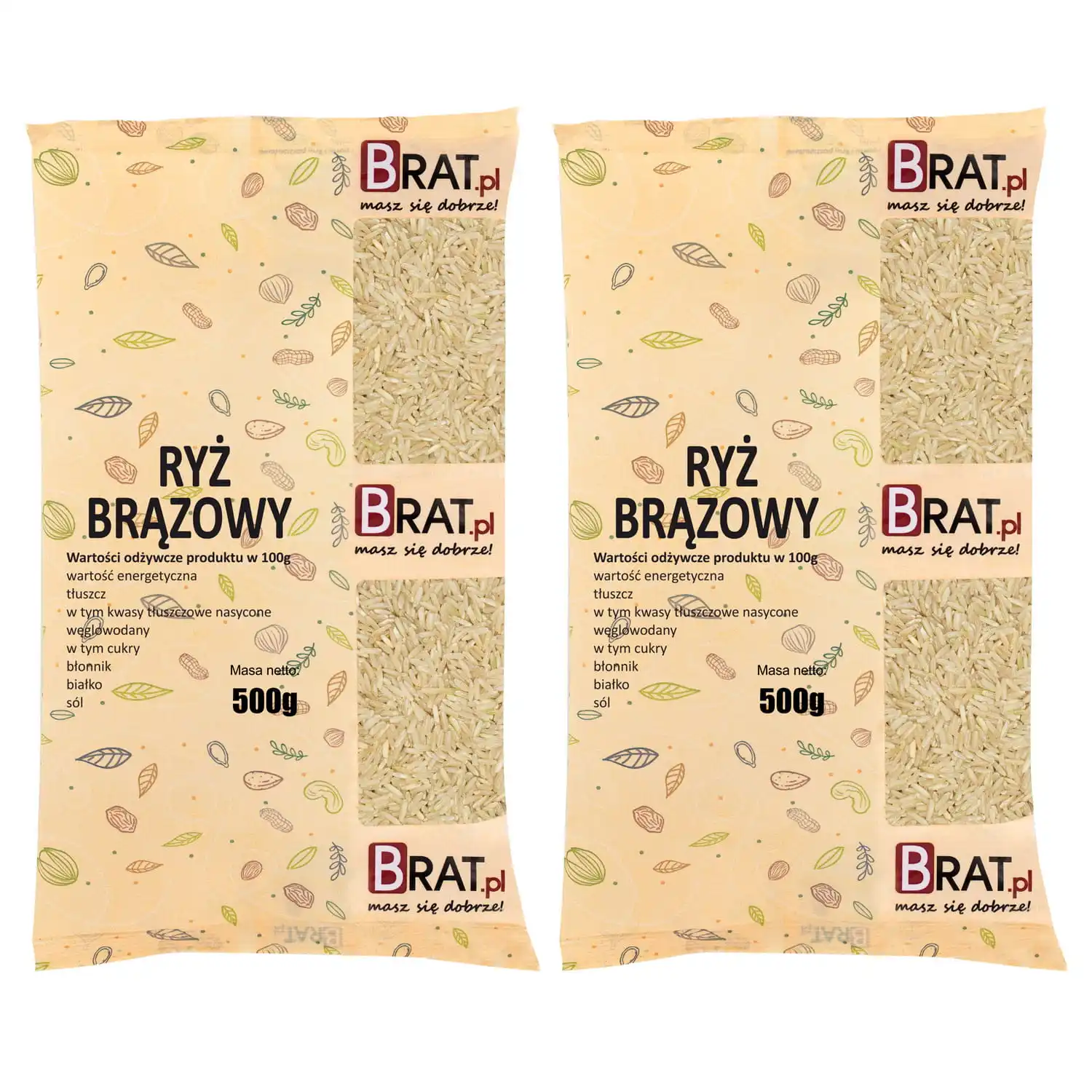 Ryż brązowy 1kg (2x500g)
