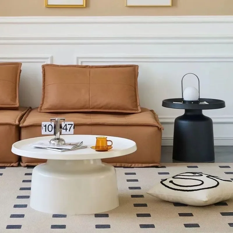 Mesas de centro circulares nórdicas, mesa central moderna para sala de estar, mesa de chá portátil simples para quarto, móveis para casa