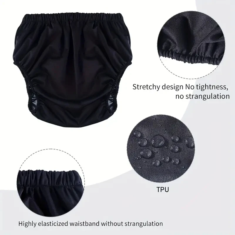 Fralda à prova d'água para adultos, lavável, reutilizável, calças de cuidados com a prova de vazamento, calças de natação, capa de fralda elástica, dropshipping