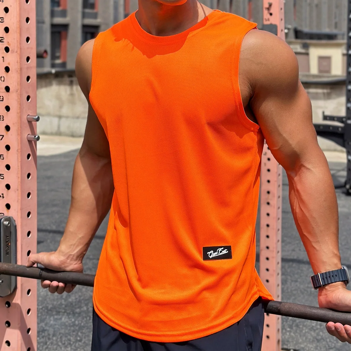 2025, Sommer, neuer Trend, Herren-Tanktop, Pullover, Rundhalsausschnitt, Netz-Unterhemd, Sport-Fitness-Top, ärmellose Weste, schnell trocknendes Unterhemd