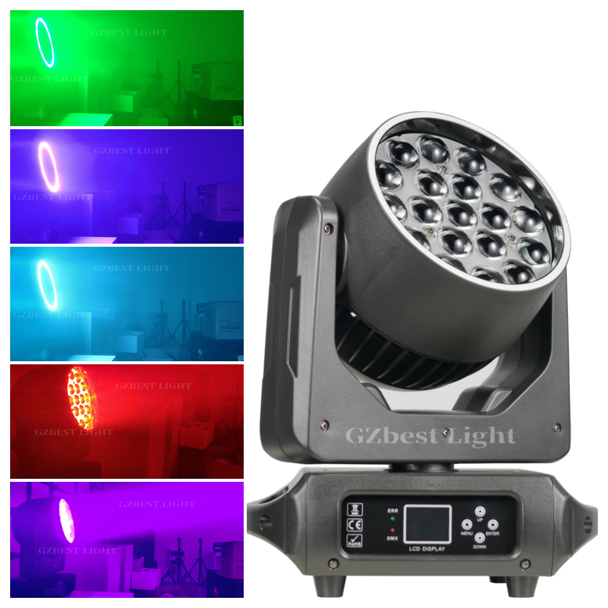 ホットセール 2025 Aro LED リング 19x15w ウォッシュズーム移動ヘッド RDM CTO ECO 機能制御高度な DMX プログラム舞台照明