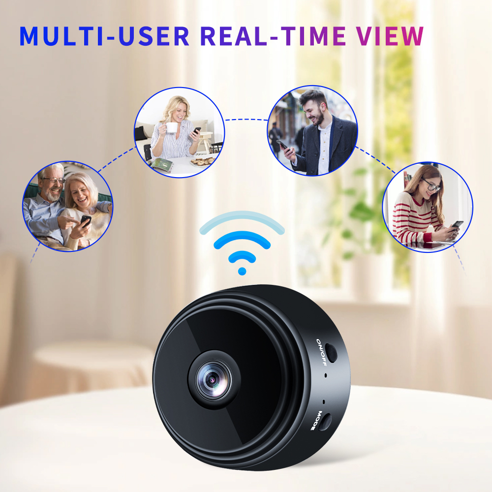 HD 1080P Mini WiFi Camera A9 CCTV Wireless Connect Cellphone Office Warehouse Backyard Magnetic Adsorption Portable Surveillance