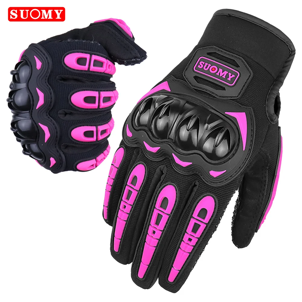 Suomy letnie siatkowe rękawiczki motocyklowe mężczyźni kobiety oddychające Motocross motocykl Moto rękawice wyścigowe ekran dotykowy Guantes