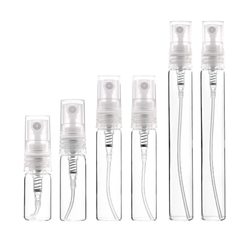 Melhor venda 8 pacote 2/3/5/10ml mini garrafa de perfume de vidro transparente recarregável garrafa de perfume pulverizador portátil viagem