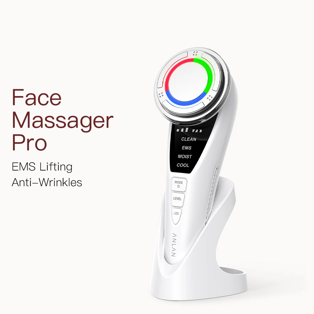 ANLAN Masajeador Facial EMS Pro Lifting Facial Rejuvenecimiento de la Piel Compresas de Frío-Calor Limpieza Profunda Dispositivo de Belleza Antiedad para el Cuidado de la Piel