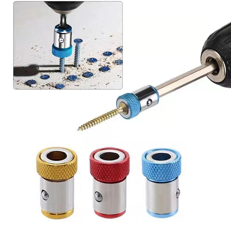 Universal 1/4 Batch Head Colored Magnetic Coil Metal Screwdriver Head Positioning Magnetizer Electric Tool Accessory Set