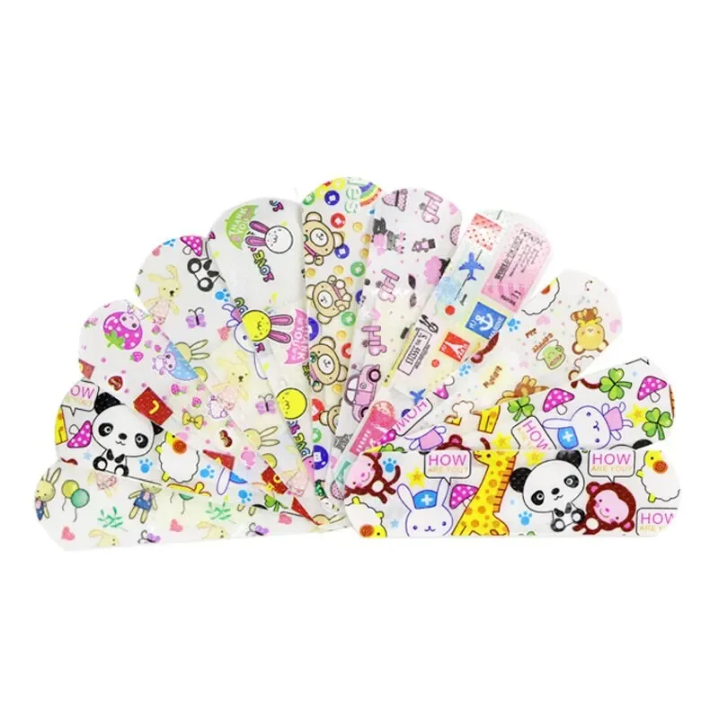 120 teile/los Cartoon Nette Gemusterte Atmungsaktive Wasserdichte Klebe Bandagen Gebogene Pflaster Patch Wunde Dressing Für Kinder