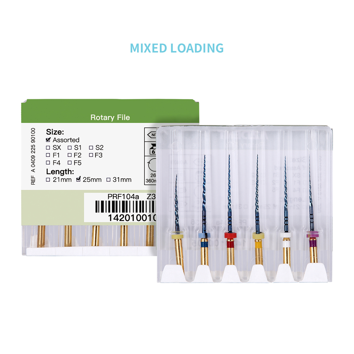 Azdent 6pcs/Pack 25mm SX Dental Files Root Canal Use Rotary Heat Activated Endodontic Files Rotating File Dentistry Instruments