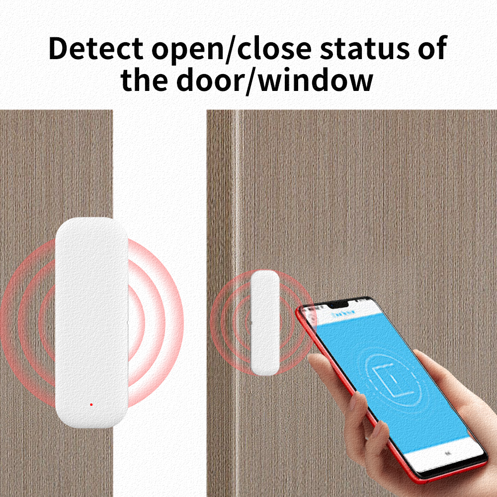 Tuya Zigbee/WiFi Tür Fenster Sensor Smart Tür Detektor Tür Offen/Geschlossen Alarm Hause Wireless Für Tuya Smart leben Yandex