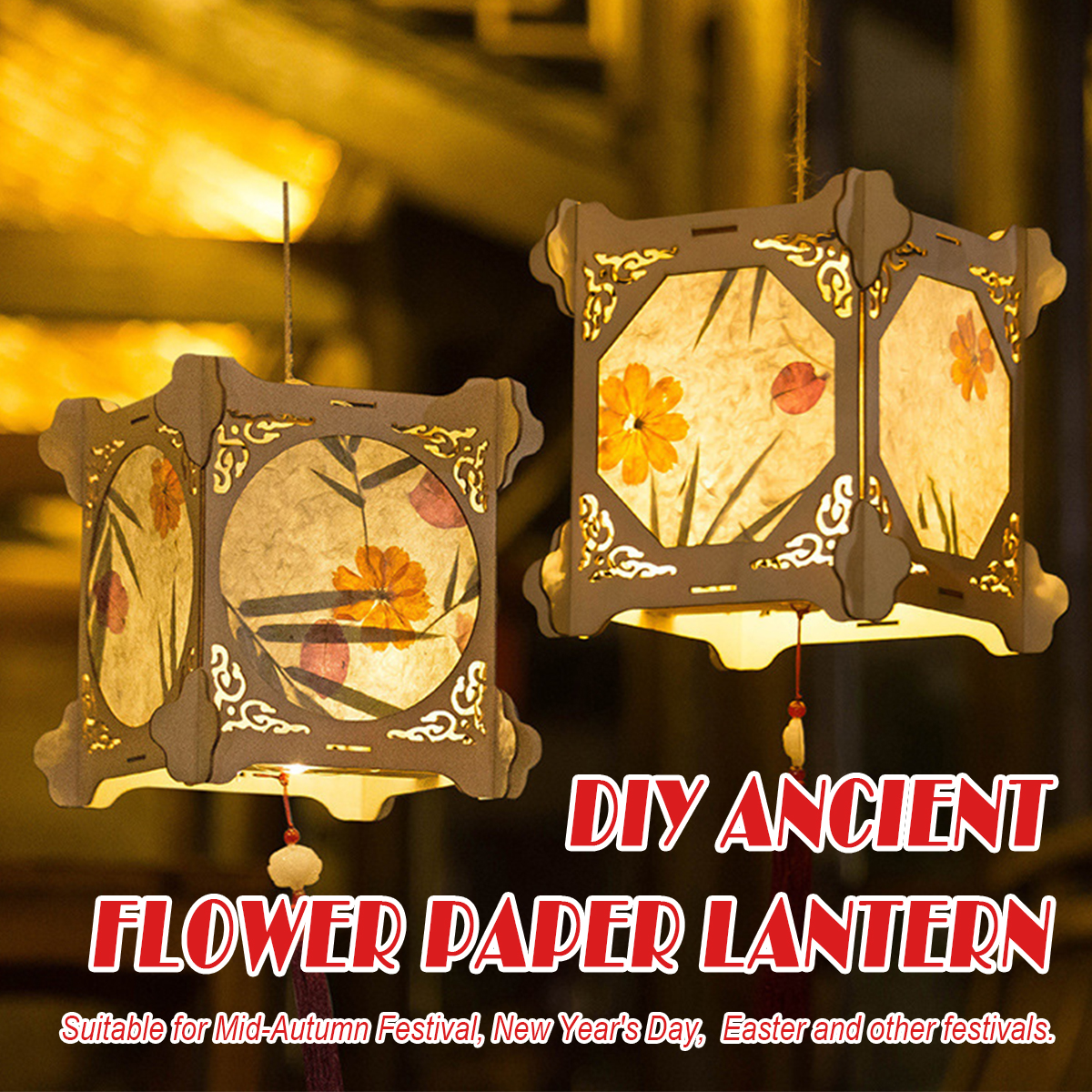 Festival Laterne Spielzeug handgemachte DIY drehende Laterne tragbare Kinder handgemachte Kaninchen kreative leuchtende Spielzeug Anhänger Geschenk