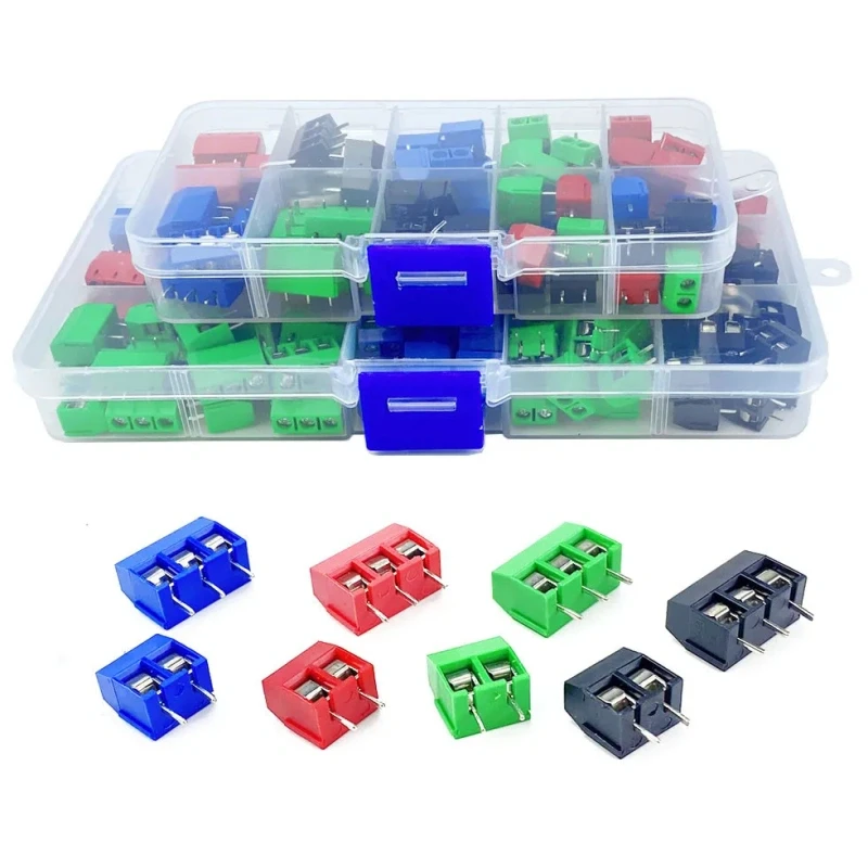 68PCS /135PCS KF301-2P/3P/4P screw terminal 5.0mm PCB splicable terminal connector