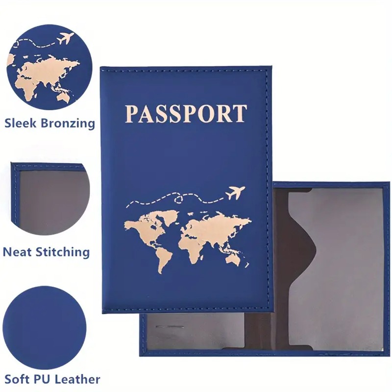 Moda feminina masculina capa de passaporte couro do plutônio mapa estilo viagem id cartão de crédito titular do passaporte pacote carteira bolsa sacos bolsa