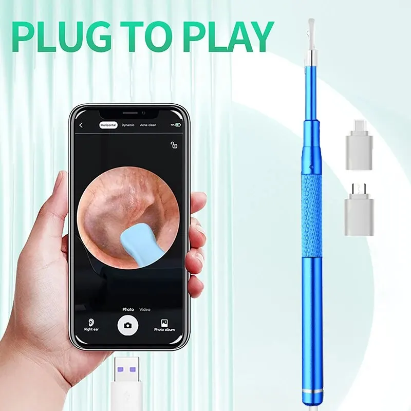 ミニHDビジュアルイヤー,3 in 1,USB,耳垢の除去,カメラ,PC, Android, 5.5mm