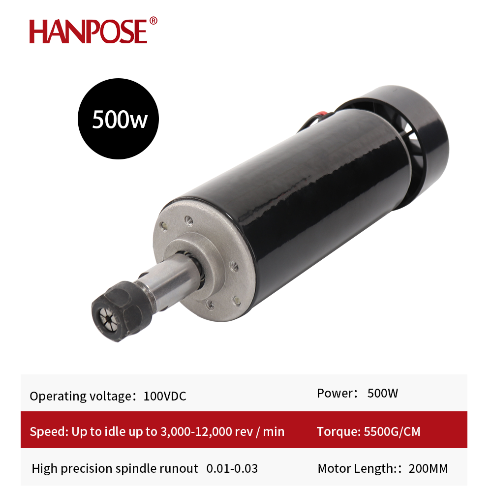 Hanpose 0.5kw braçadeiras refrigerado a ar eixo refrigerado a ar er11 mandril cnc 500w motor do eixo + regulador de velocidade da fonte de alimentação