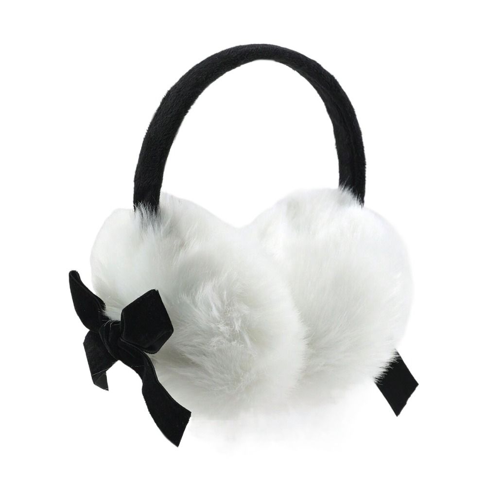 Cache-oreilles japonais en fausse fourrure avec nœud papillon pour fille, cache-oreilles en peluche, doux et chaud, mignon, cyclisme en plein air, hiver, JK, Sweet Y2K
