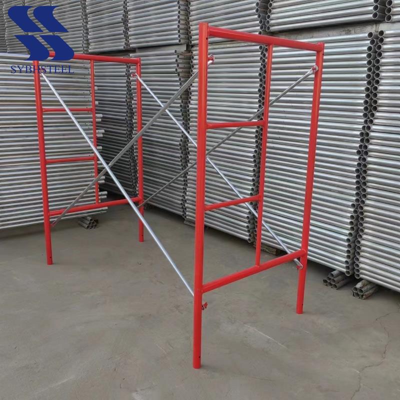 Durable Galvanized Frame Scaffolding System Steel Tube Ladder Scaffolding Heavy Duty Support for Construction Site Projects