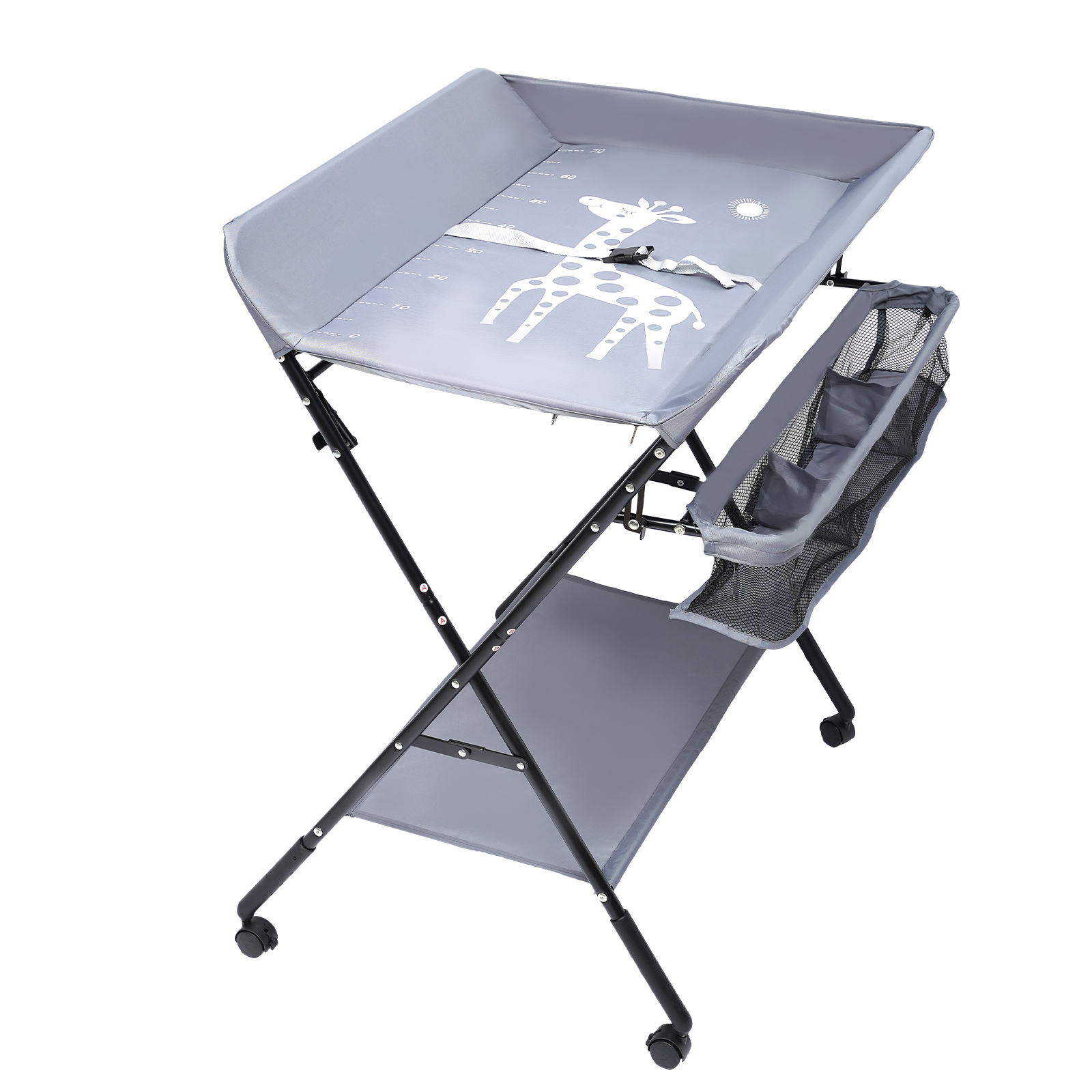 Mobile Baby Changing Table - Foldable Household Diaper Changing Station - With Storage Bag and Clothes Hanger