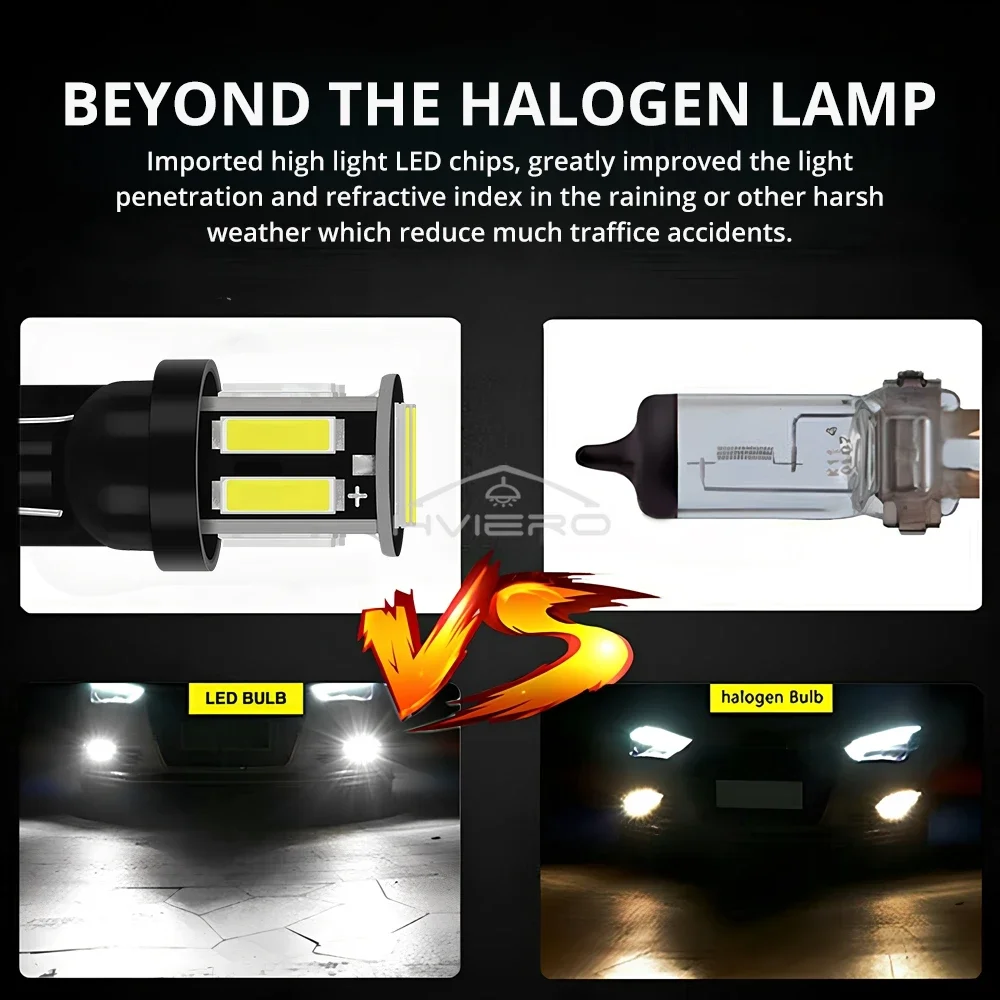 4szt T10 COB 10SMD Led 7020 Auto At Night LED 194 168 Wedge Replacement Reverse Instrument Panel Lamp White Żarówki do oświetlenia