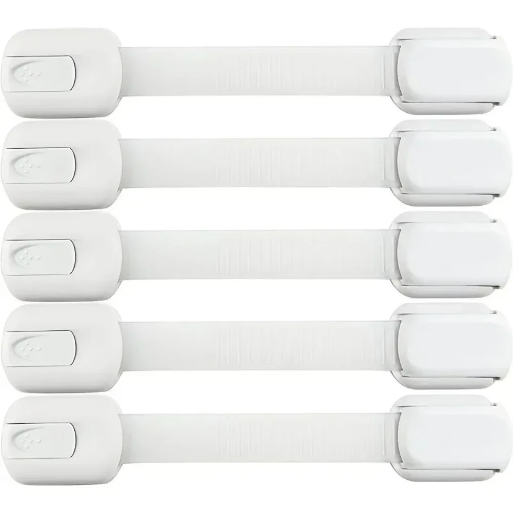 5/10pc Child Safety Strap Locks Baby Locks for Cabinets and Drawers Adhesive Pads Toilet Fridge & More No Installation Required