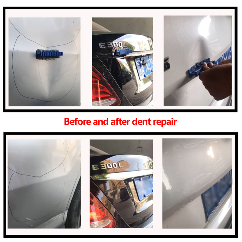 Ferramenta de substituição para reparo de amassados de carro, 6 peças, universal, sem pintura, adesivo, abas de cola azul, kit de ferramentas para removedor de granizo