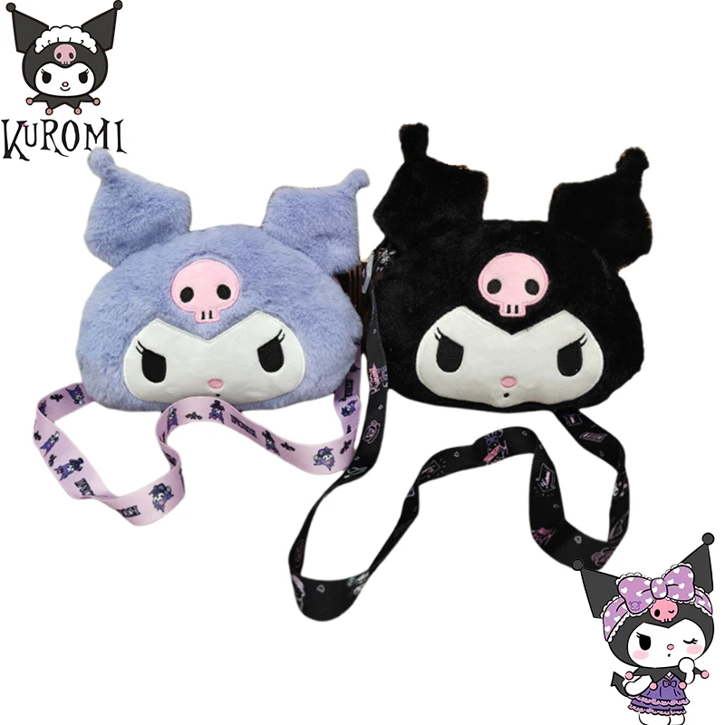 Simpatico cartone animato Kuromi Borsa in peluche per ragazze Borse piccole per il cambio Borse a tracolla Borse a tracolla Kawaii Portamonete Regali di Natale