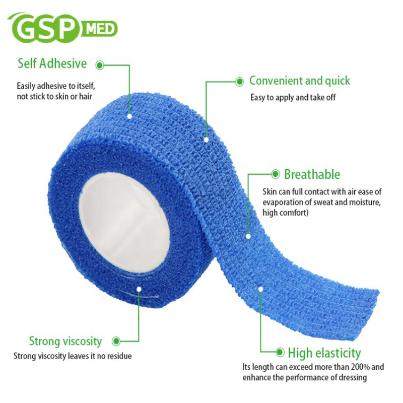 Vendaje elástico autoadhesivo, Kit de tatuaje deportivo, cinta cohesiva, elastoplast para lesiones, dedo, muñeca, tobillo, 2,5/5/10cm, 1 rollo