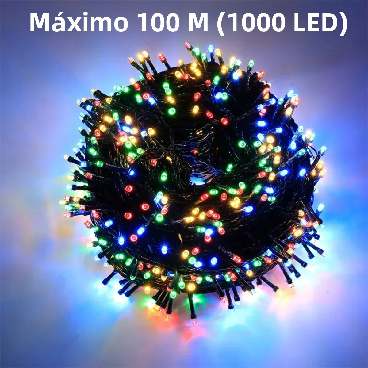 Guirnalda de luces LED para decoración navideña y de Halloween, 100M, disponible, Multicolor, con 8 modos, resistente al agua, para jardín al aire libre, casa, patio, césped