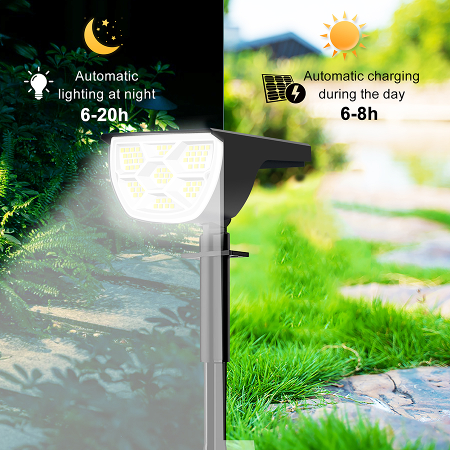 72/68 LED Solarne reflektory krajobrazowe Światła zewnętrzne 2 w 1 Ogród Zewnętrzna lampa ścienna zasilana energią słoneczną 3 tryby Drzwi wejściowe Podwórko