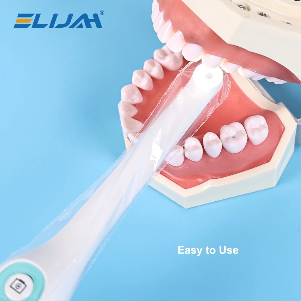 ELIJAH 100 szt./Pudełko Jednorazowe Osłonki na Kamerę Intraoralną Dentystyczną do Laboratorium Dentystycznego, Ochrona Uchwytu Endoskopu, Akcesoria Dentystyczne