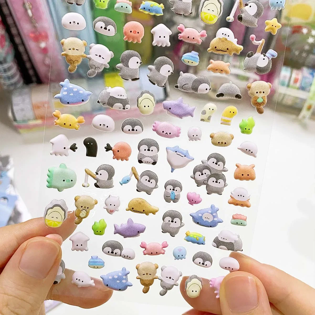 Kawaii animais 3d inchado adesivos bonito dos desenhos animados scrapbooking adesivo diy diário papelaria adesivo deco arte estética