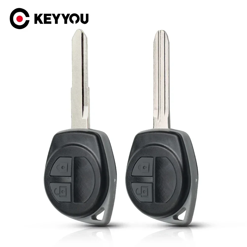 Keyyou 2 botões de substituição remoto chave do carro escudo para suzuki grand vitara swift com botão almofada borracha fob hu133r/toy43 lâmina