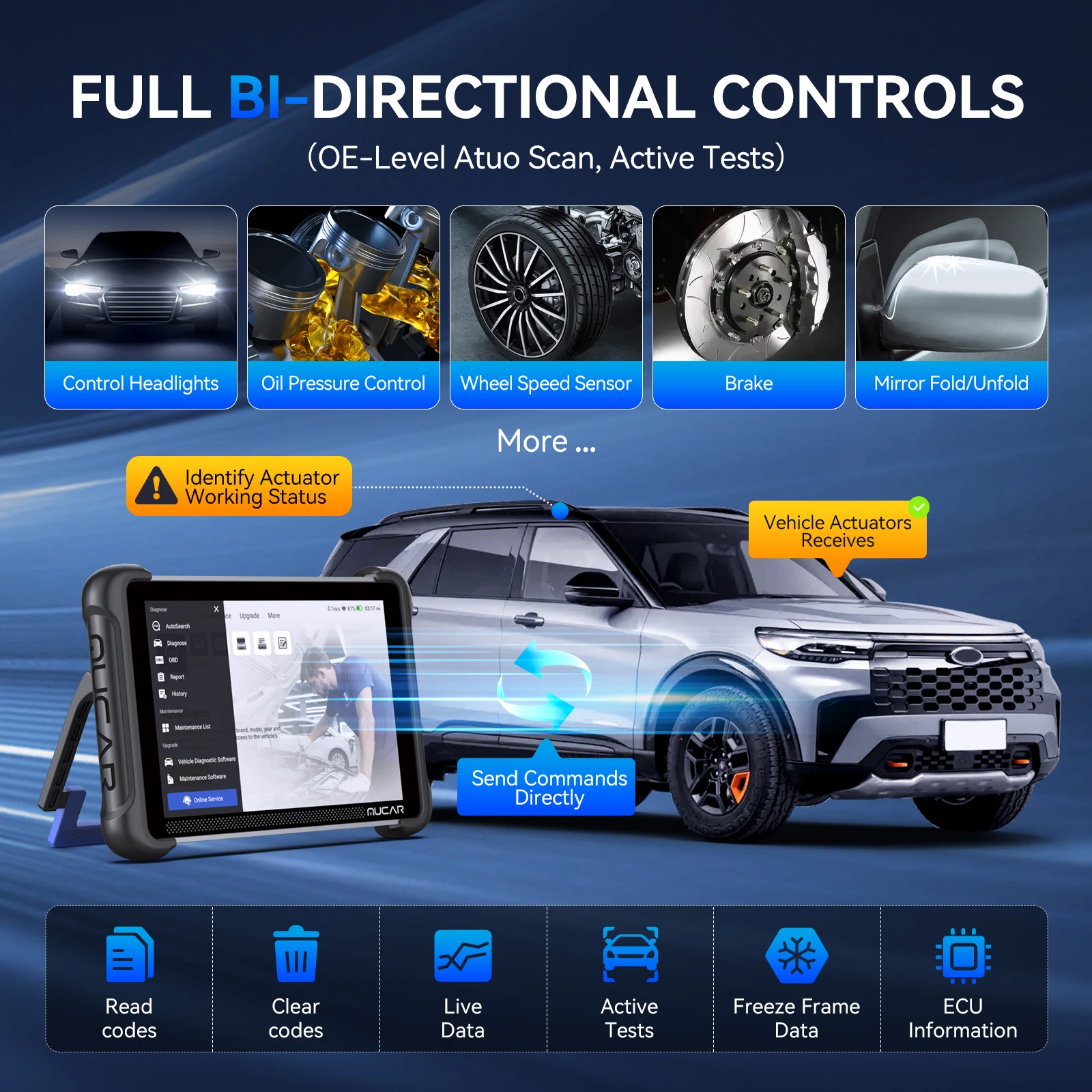 Автомобильный инструмент MUCAR 892BT AI Assist, двунаправленный сканер Obd2, кодирование ЭБУ, автомобильный диагностический инструмент CANFD DOIP 35, полная система сброса