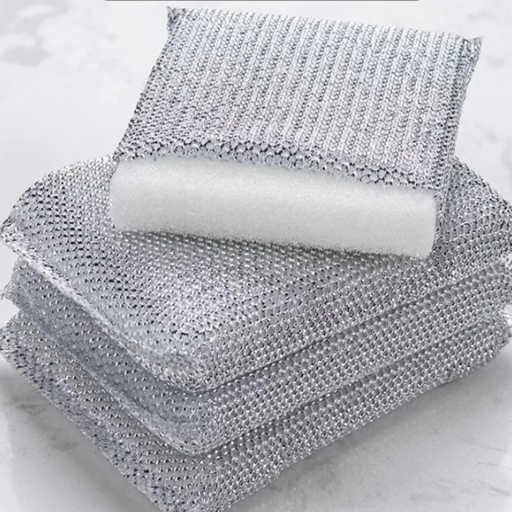 Set van 4 niet-kras pot-scrubsponzen - afwassen en huishoudelijke reiniging