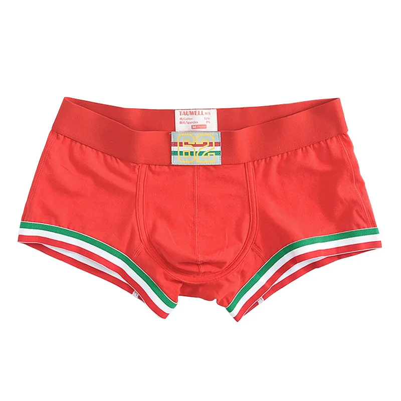 Celana dalam katun gaya Inggris pria, pakaian dalam kepribadian mewah pria huruf Boxer tren anak muda bernapas low rise