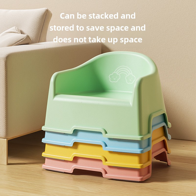 Household Plastic Children's Stool Kindergarten Children Backrest Dining Chair Multifunctional Cute Children's Bathroom Chair