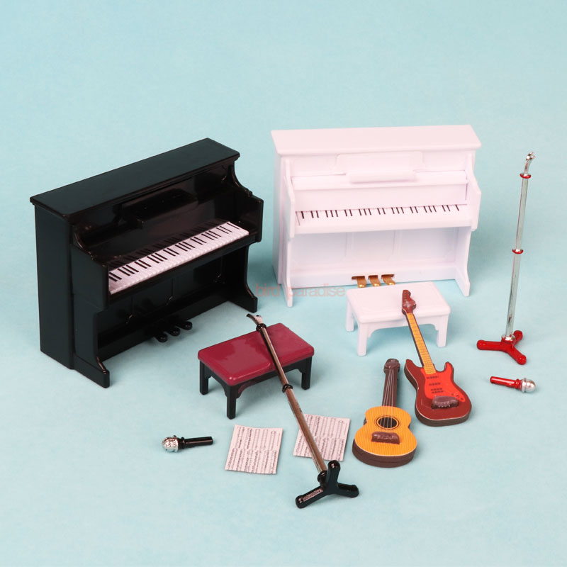 Jouets miniatures pour enfants, Mini Instrument, modèle de Piano, violon, poupée Ob11 Bjd, 1:12, maison de poupée, accessoires meubles de famille, forêt
